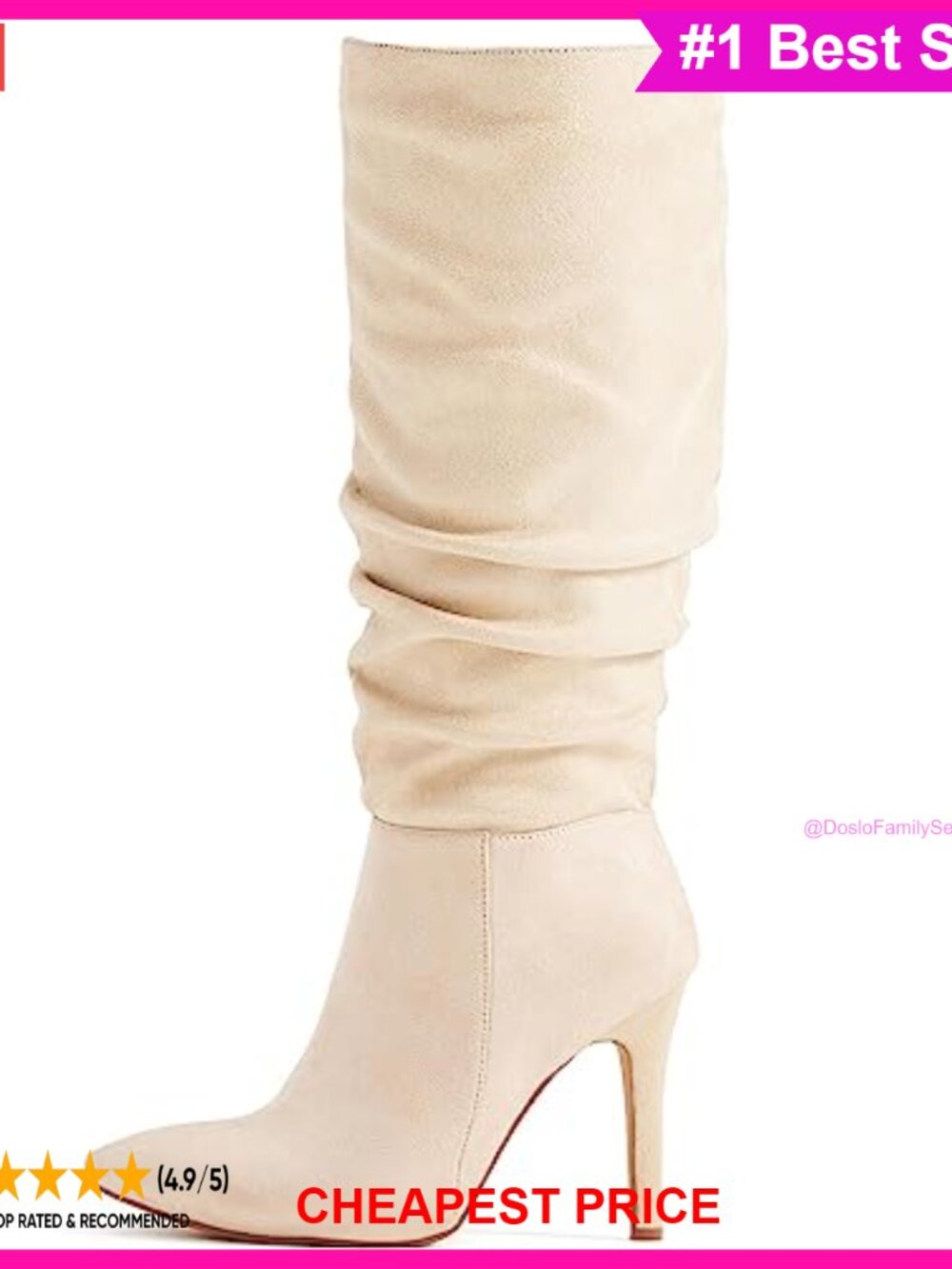 Faux Suede Stiletto Knee High Boots Slouchy Pointed Toe Dressy Women's